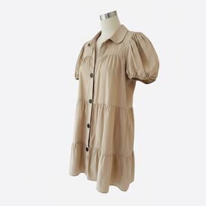 Zara Beige Button Down Dress Size S